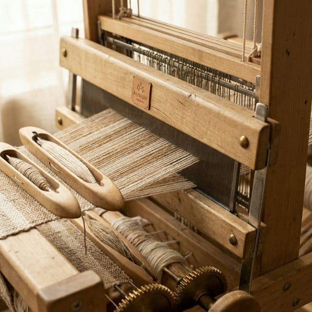 Master artisan crafting Luxe Loom textiles