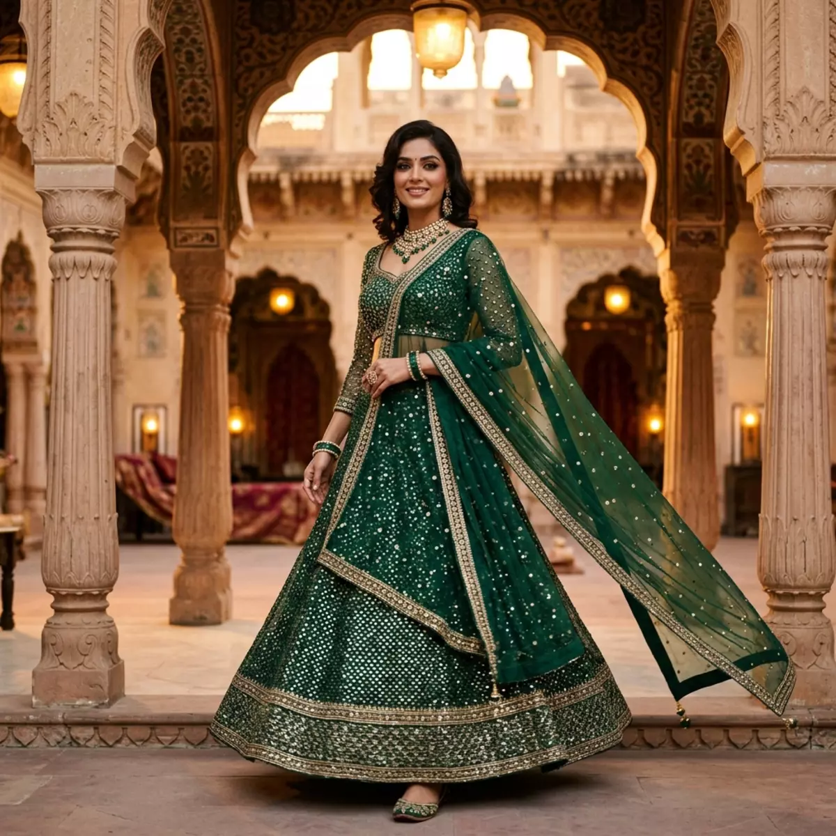 Designer ethnic wear deal: LilPicks Jaipuri Gota Patti Lehenga at LilPicks