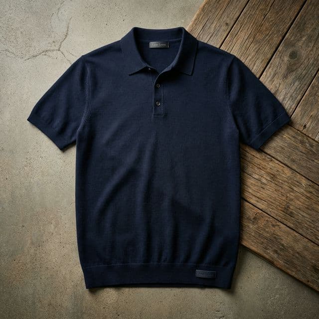 Men's Merino Polo detail 2